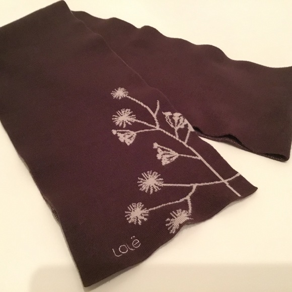 Lole brown with white floral branch print  scarf - Picture 4 of 5
